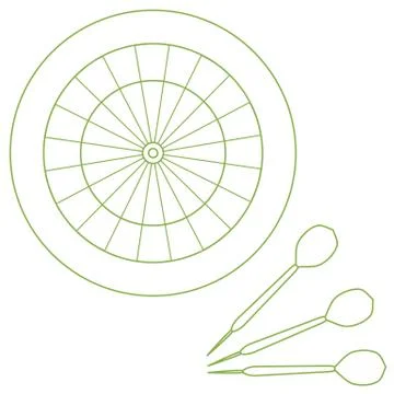 Cute vector illustration of target and arrows for the darts. Sports theme. Stock Illustration