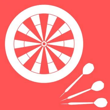 Cute vector illustration of target and arrows for the darts. Sports theme. Stock Illustration
