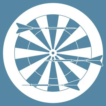Cute vector illustration of target and arrows for the darts. Sports theme. Stock Illustration