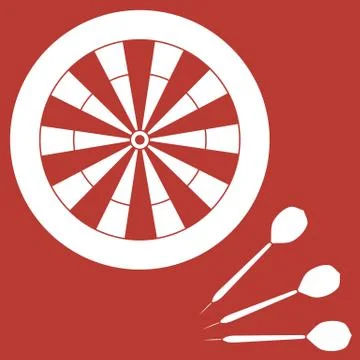 Cute vector illustration of target and arrows for the darts. Sports theme. Stock Illustration