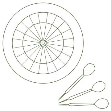 Cute vector illustration of target and arrows for the darts. Sports theme. Stock Illustration