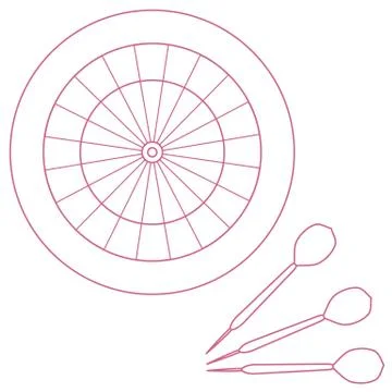 Cute vector illustration of target and arrows for the darts. Sports theme. Stock Illustration