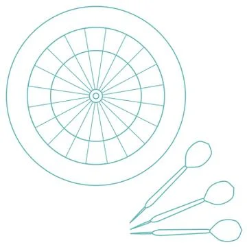 Cute vector illustration of target and arrows for the darts. Sports theme. Stock Illustration