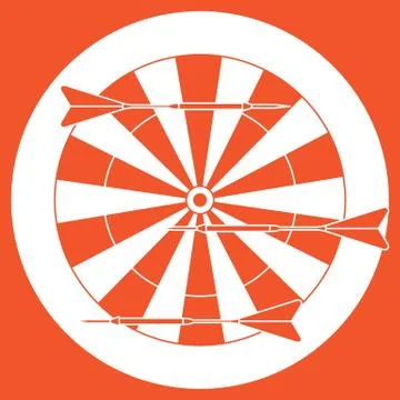 Cute vector illustration of target and arrows for the darts. Sports theme. Stock Illustration