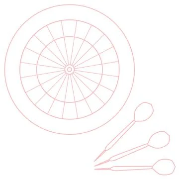 Cute vector illustration of target and arrows for the darts. Sports theme. Stock Illustration