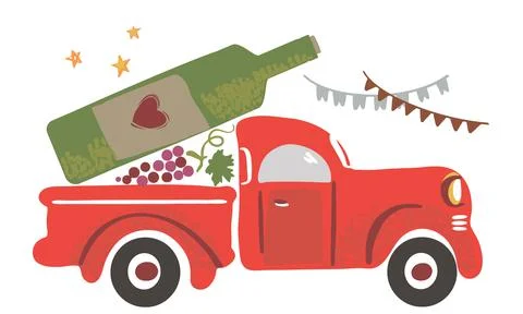 Cute vector illustration of a wine bottle Stock Illustration