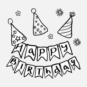 Cute vector image for coloring pages, cards in freehand drawing style. Stock Illustration