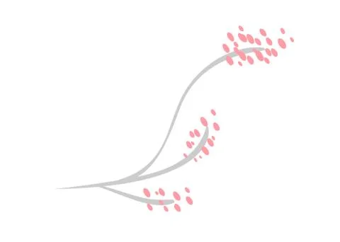 Cute vector isolated Flower on white background. Spring hand drawn Nature イラスト素材