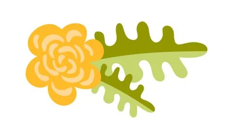 Cute vector isolated Flower on white background. Spring hand drawn Nature イラスト素材