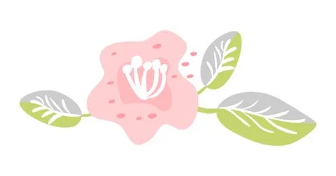 Cute vector isolated Flower on white background. Spring hand drawn Nature イラスト素材