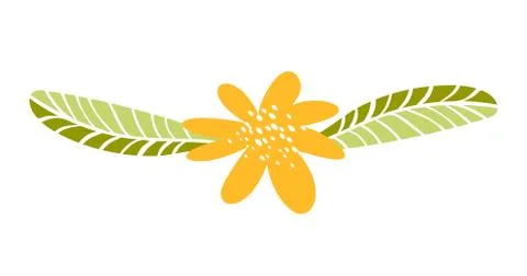 Cute vector isolated Flower on white background. Spring hand drawn Nature イラスト素材