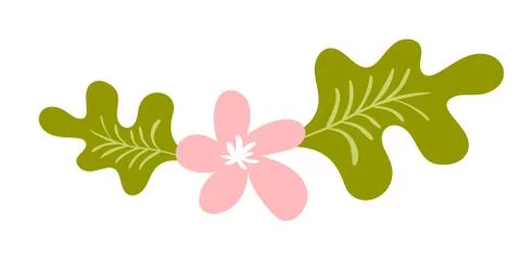 Cute vector isolated Flower on white background. Spring hand drawn Nature イラスト素材