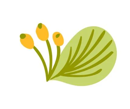 Cute vector isolated Flower on white background. Spring hand drawn Nature イラスト素材
