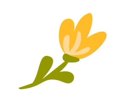 Cute vector isolated Flower on white background. Spring hand drawn Nature Stock Illustration