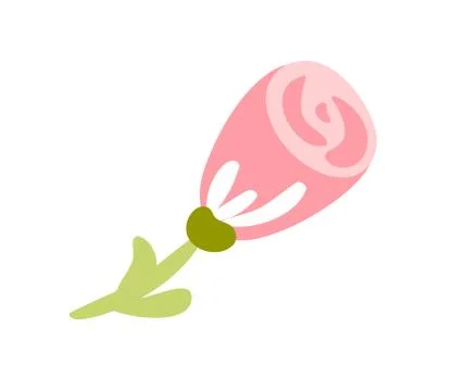 Cute vector isolated Flower on white background. Spring hand drawn Nature イラスト素材