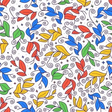 Cute vector leaf seamless vector pattern. Abstract print with leaves. Elegant Stockillustratie