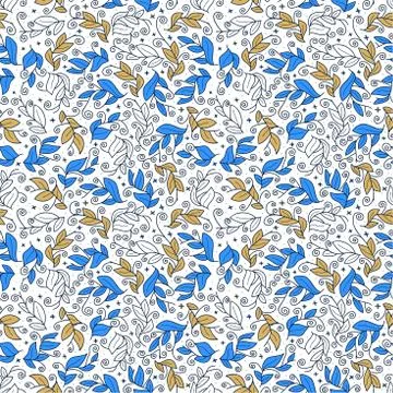 Cute vector leaf seamless vector pattern. Abstract print with leaves. Elegant Stock Illustration