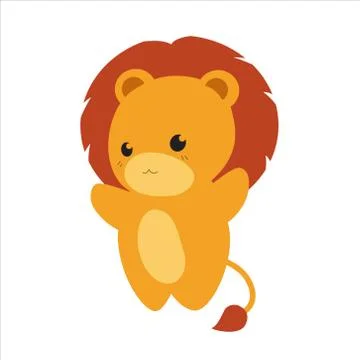 Cute vector Lion cub on an isolated white background. Illustrazione stock