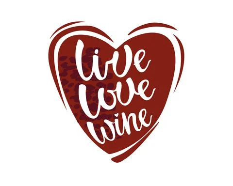 Cute vector of live love wine lettering 库存插图