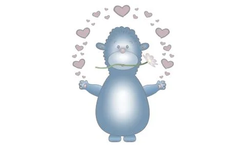 Cute vector made illustration design of blue fantasy animal creature Stock Illustration
