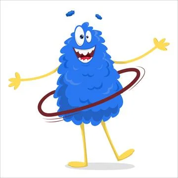 A cute vector monster doing sports. Monster, vector, sports, yoga, relaxati.. Stock Illustration