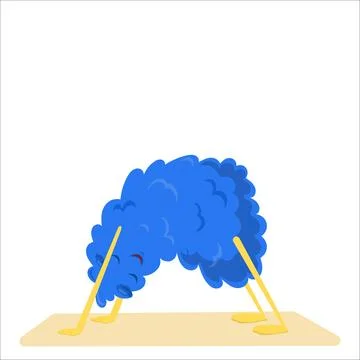 A cute vector monster doing sports. Monster, vector, sports, yoga, relaxati.. Stock Illustration