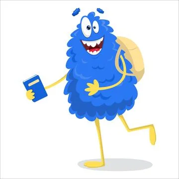 A cute vector monster is going back to school. Monster, vector, holiday, ba.. Stock Illustration