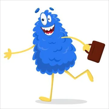 A cute vector monster, happy going to work/happy running from work. Monster.. Stockillustratie