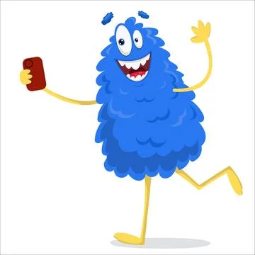 A cute vector monster talking on the phone. Monster, vector, phone, convers.. Stock Illustration