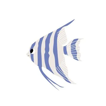 Cute vector ocean illustration with scalaria fish.Underwater cartoon creatures Illustrazione stock