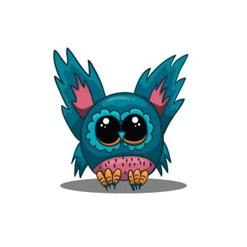 Cute vector owl in cartoon style Stock Illustration