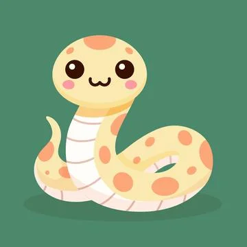 Cute vector python snake cartoon illustration Stock Illustration