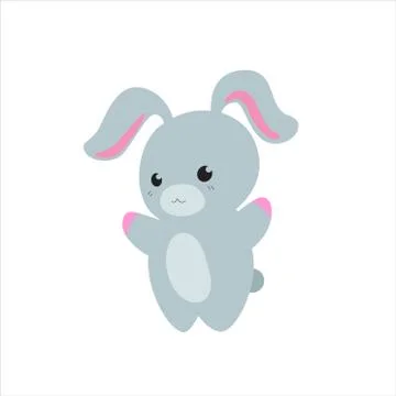 Cute vector Rabbit, Bunny on an isolated white background. Illustrazione stock