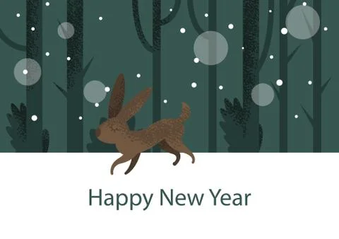 Cute vector rabbit illustration Stock Illustration