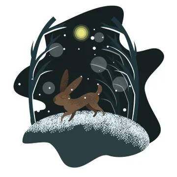 Cute vector rabbit illustration Stock Illustration