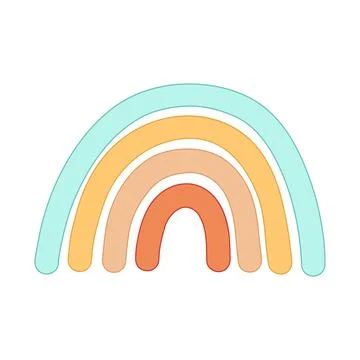 Cute vector rainbow isolated on white. Stock Illustration