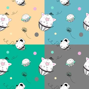 Cute vector seamless Stock-Illustration