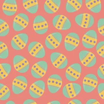 Cute vector seamless pattern on Easter theme Stock Illustration