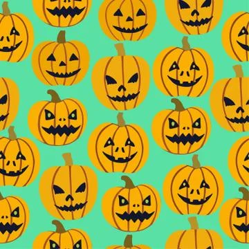 Cute vector seamless patterns with Halloween witch crafts. Cartoon doodle Stockillustratie