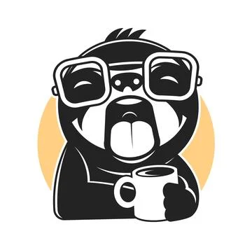 Cute vector sloth bear animal with coffee time lettering. Can be used for car Stock Illustration