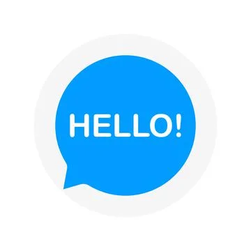 Cute vector speech bubble icon with hello greeting. Stockillustratie