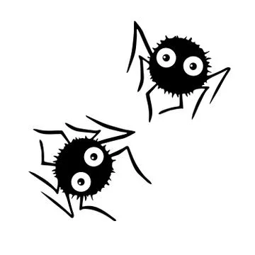 Cute vector spiders. Hand drawn. Isolated on white background. Halloween illu Stock Illustration