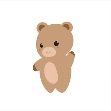 Cute vector teddy bear on an isolated white background. Stock Illustration