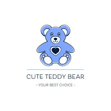 Cute vector teddy bear logo template design Illustration