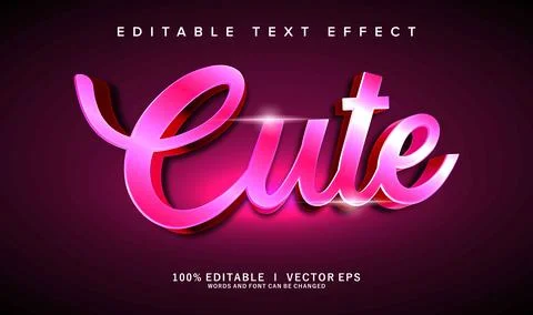 Cute vector text effect with modern style design Stock Illustration
