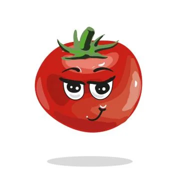 Cute vector tomato cartoon character illustration Stock Illustration