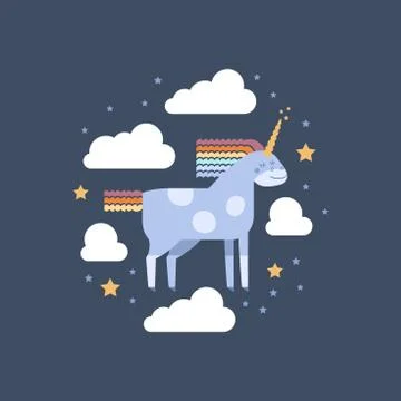 Cute vector unicorn Stock Illustration