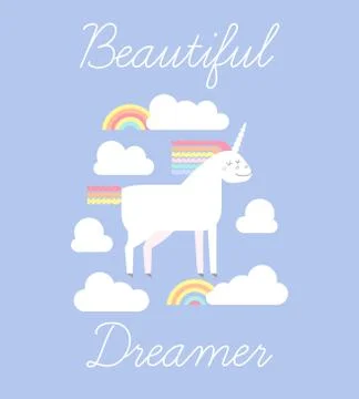 Cute vector unicorn Stock Illustration