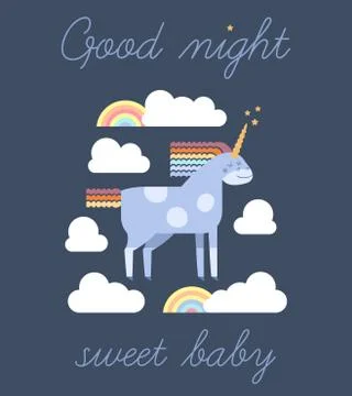 Cute vector unicorn Stock Illustration