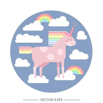 Cute vector unicorn Stock Illustration